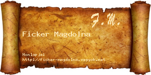 Ficker Magdolna névjegykártya